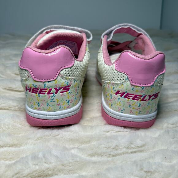Heelys Pink White Girls Double‎ Wheels Shoes Size Youth 4 - Picture 4 of 11